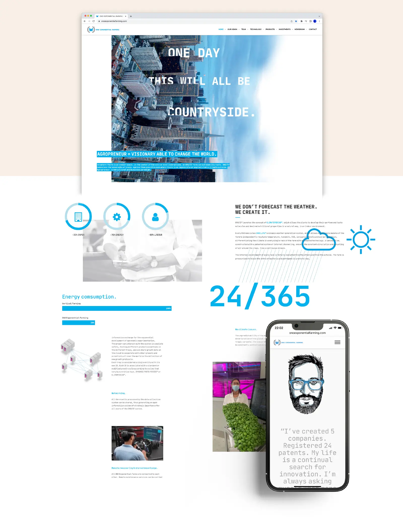 ONO Exponential Farming website
